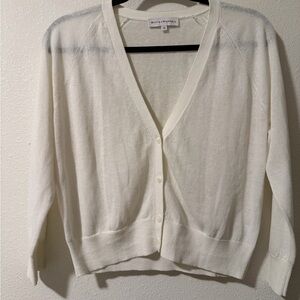 White + Warren Cream Crew Neck Sweater